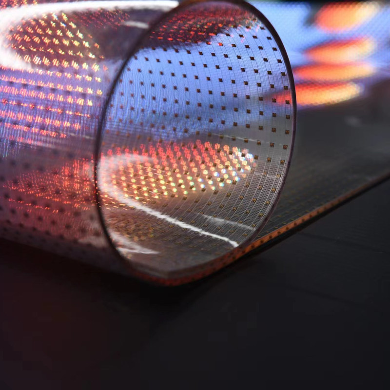 Wasserdichtes Transparentes LED-Schild, Mehrfarbiger LED-Transparenter Filmbildschirm