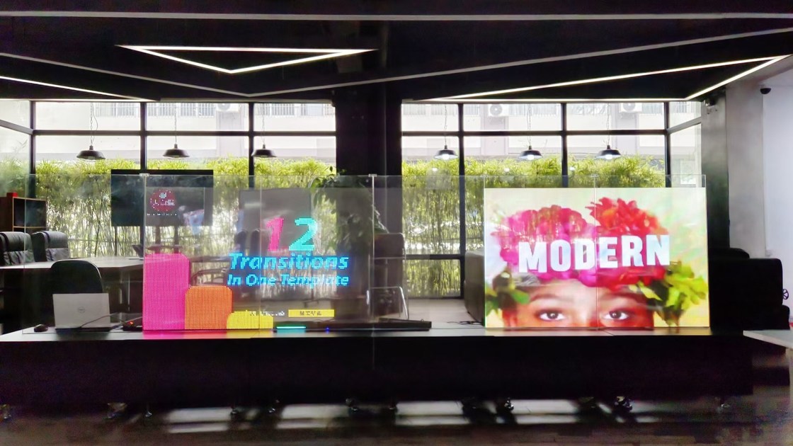 Wasserdichtes Transparentes LED-Schild, Mehrfarbiger LED-Transparenter Filmbildschirm