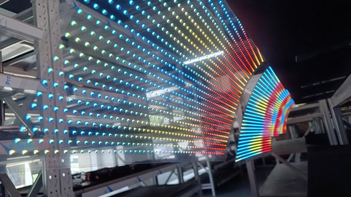 Wasserdichtes Transparentes LED-Schild, Mehrfarbiger LED-Transparenter Filmbildschirm